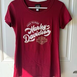 Harley-Davidson Women's Red Susquehanna Valley Harley Dealer Tee